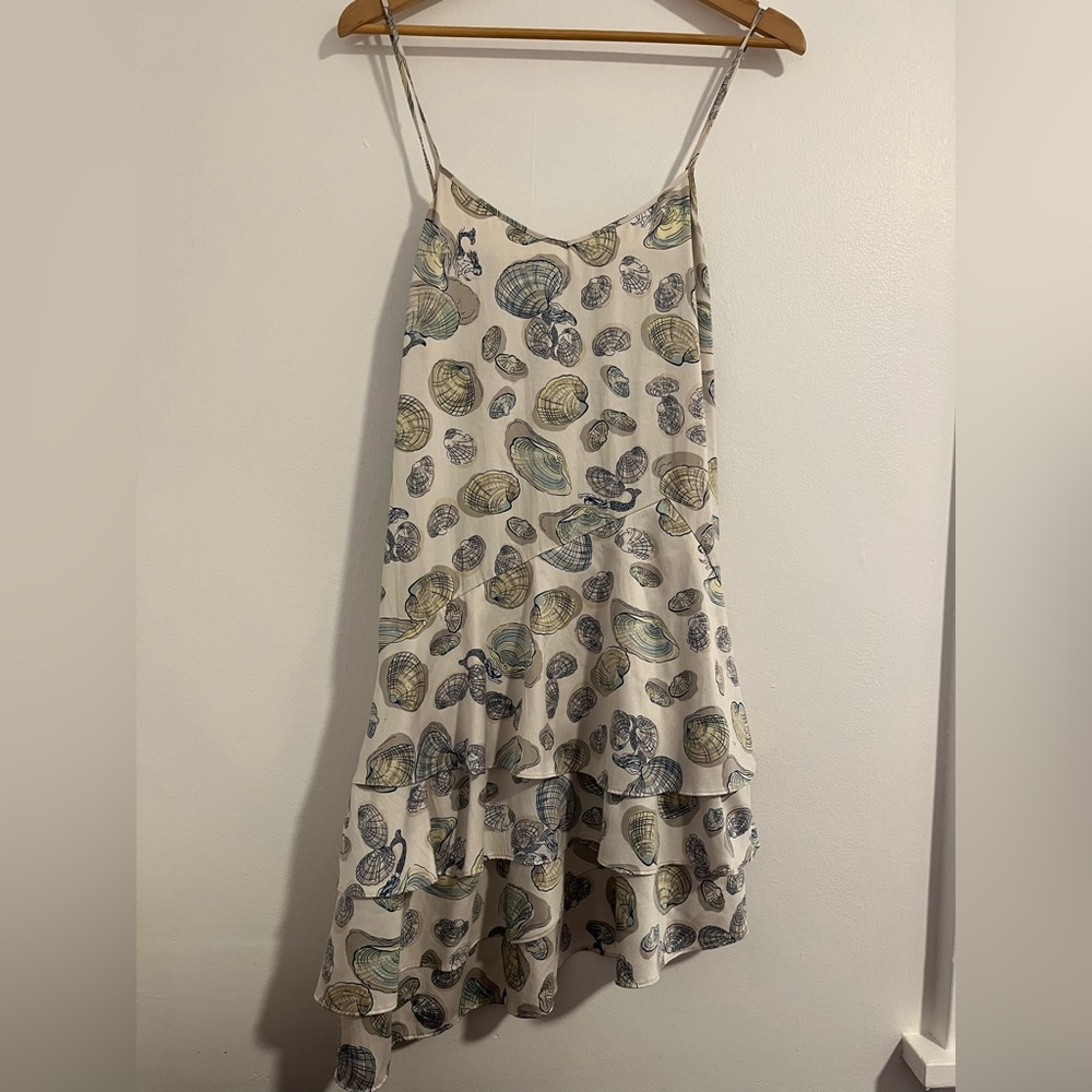 Eloise seashell and mermaid silk slip dress, Anthropologie.